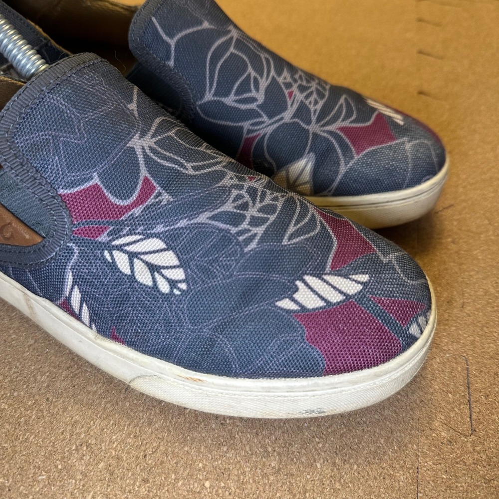 Olukai‎ Pehuea Print Slip On Sneakers Womens 8.5 Blue Floral 20339-DEST - Picture 8 of 10